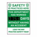 5S Supplies Digital LED Safety Scoreboard Signs with Frame, Safety Is Practiced Here Lead the Way SAFETY-LED- SIPH LTW